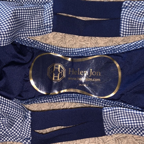 NWT Draper James Bikini Set Banded Bralette Sz M & Hipster Sz L Navy Gingham - Picture 6 of 7